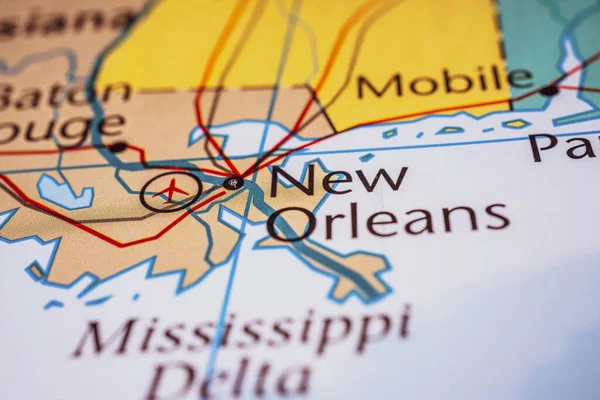 Louisiana state on the map of USA