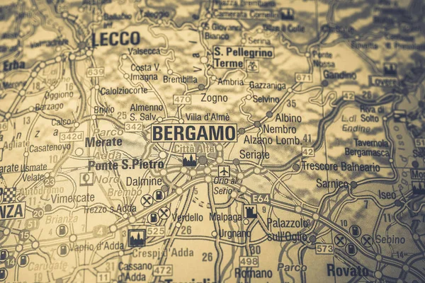 Bergamo Europe Map — Stock Photo, Image