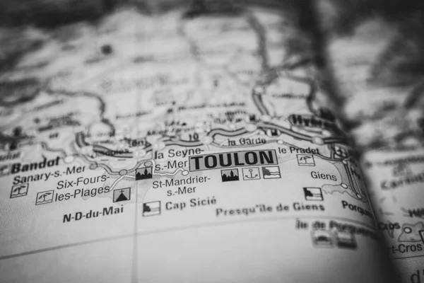 Toulon Στο Χάρτη Της Ευρώπης — Φωτογραφία Αρχείου