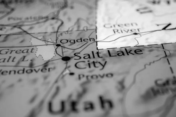 Salt Lake City Sur Carte États Unis — Photo