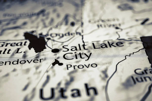 Salt Lake City Mapa Estados Unidos — Foto de Stock