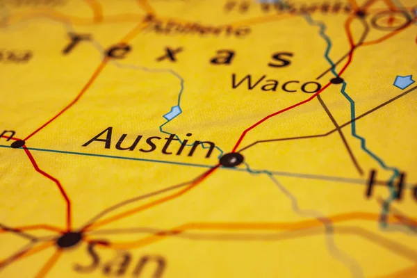 Austin on the map of USA