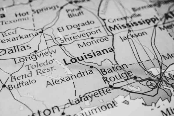 Louisiana Estado Mapa Estados Unidos América — Fotografia de Stock