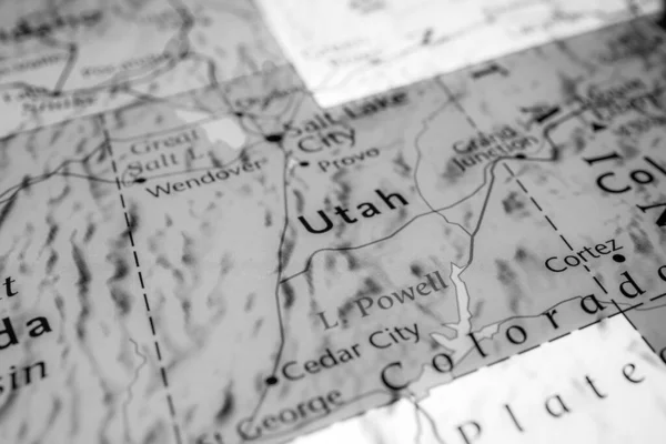 Utah on the map of USA