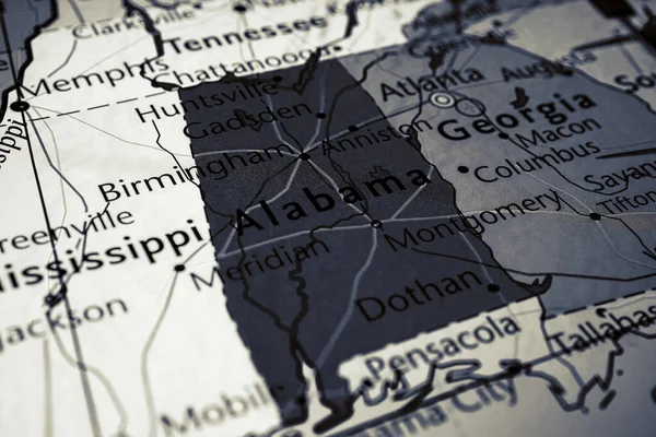 Alabama Mapa Estados Unidos —  Fotos de Stock