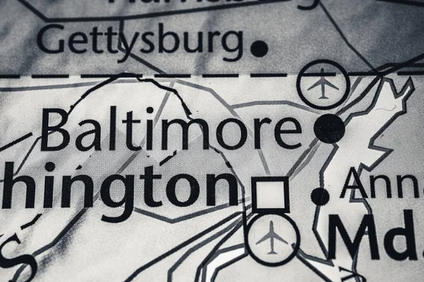 Baltimore Usa Térképen — Stock Fotó