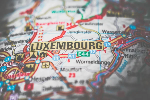 Luxemburgo Mapa Europa —  Fotos de Stock