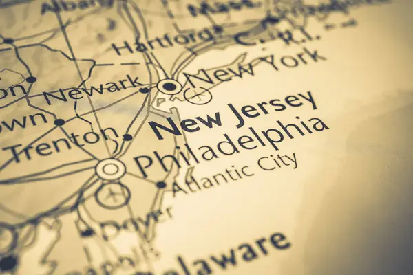 Nova Jersey Mapa Dos Eua — Fotografia de Stock
