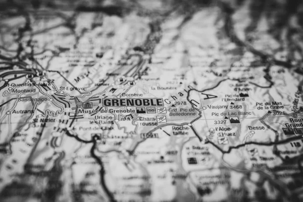 Grenoble Auf Der Europa Karte — Stockfoto