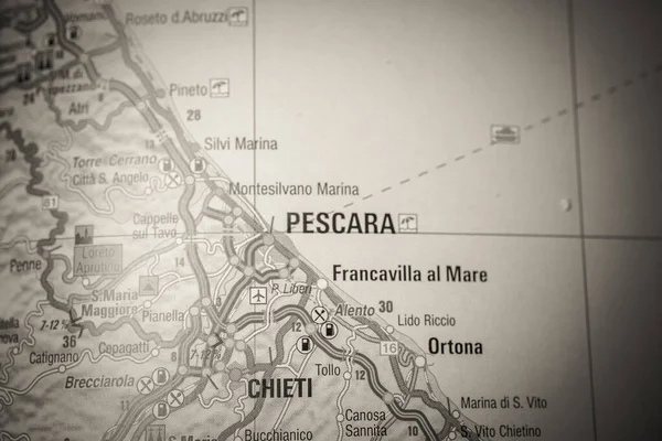 Pescara Sulla Mappa Europa — Foto Stock