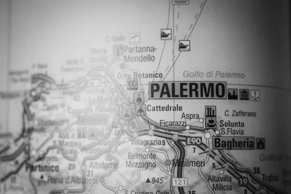 Palermo Sulla Mappa Europa — Foto Stock