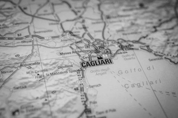 Cagliari Sulla Mappa Europa — Foto Stock