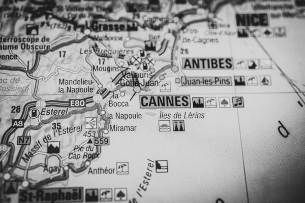 Cannes Europe Map — Stock Photo, Image