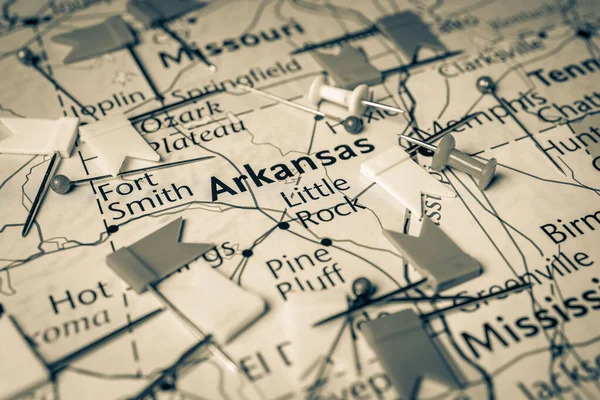 Arkansas Mapa Estados Unidos — Foto de Stock