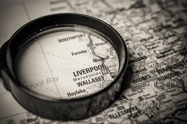 Liverpool Kaart Van Europa — Stockfoto