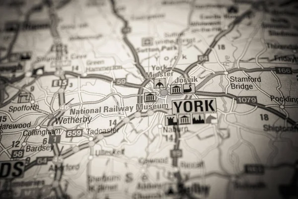 York Inglaterra Mapa Europa — Fotografia de Stock