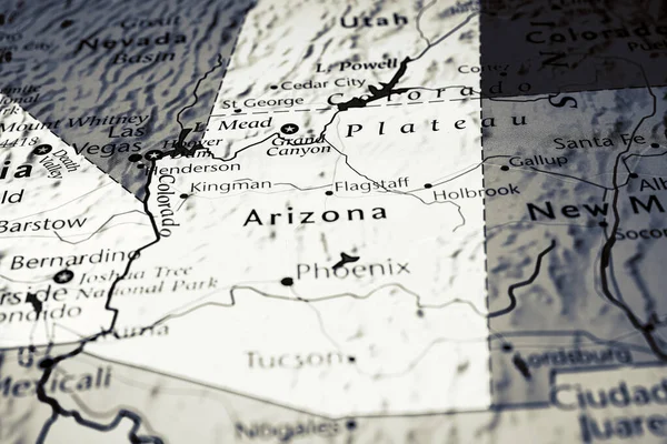 Arizona on the map of USA