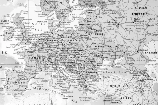 Velmi Podrobná Politická Mapa Evropy — Stock fotografie