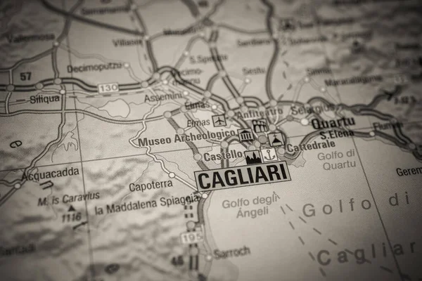 Cagliari Europe Map — Stock Photo, Image