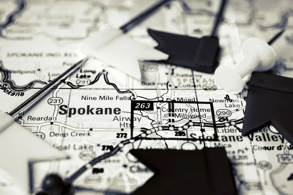 Spokane Mapa Estados Unidos — Foto de Stock