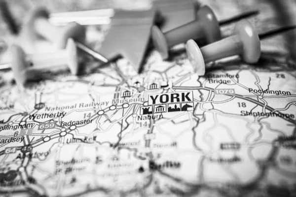 York Inglaterra Mapa Europa — Fotografia de Stock