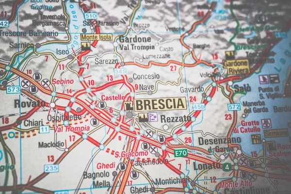 Brescia Mapa Europa — Foto de Stock