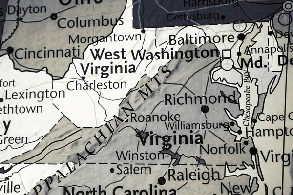 バージニア州の地図 — ストック写真