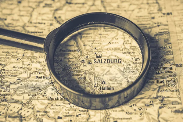 Salzbourg Sur Carte Europe — Photo
