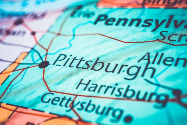 Pittsburgh Mapě Usa — Stock fotografie