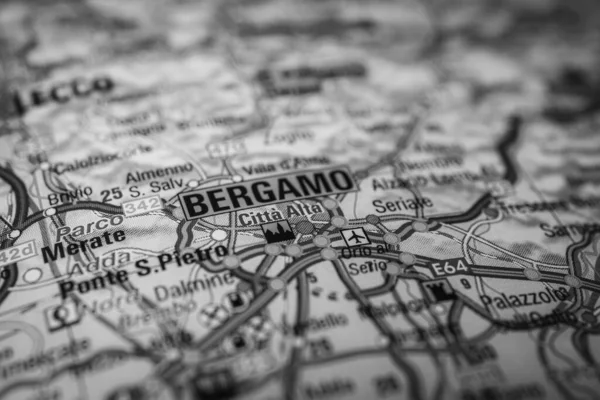 Bergamo Europe Map — Stock Photo, Image