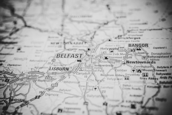 Belfast Una Mappa Dell Europa — Foto Stock