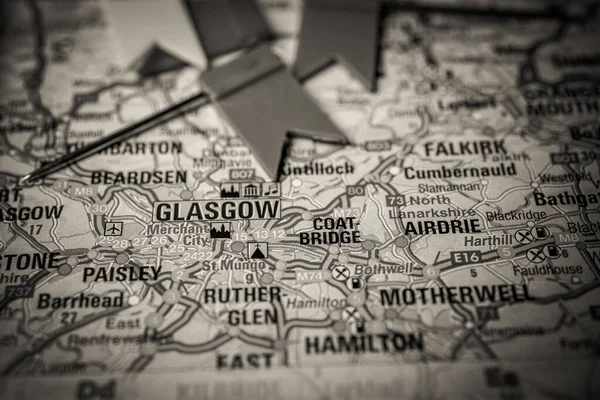 Glasgow Capital Scotland Map — Stock Photo, Image