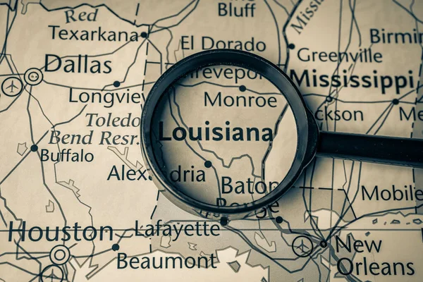 Louisiana Eyaleti Abd Haritasında — Stok fotoğraf