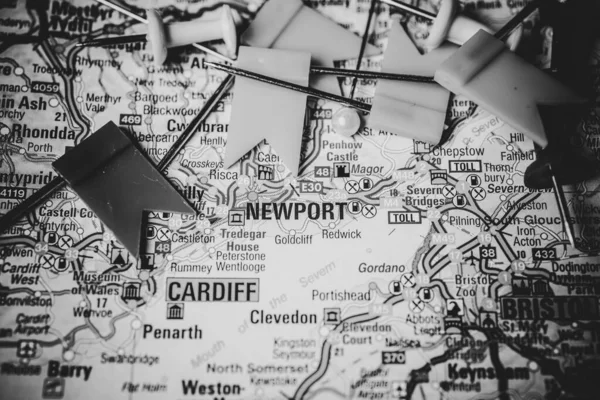 Newport England Kaart Van Europa — Stockfoto