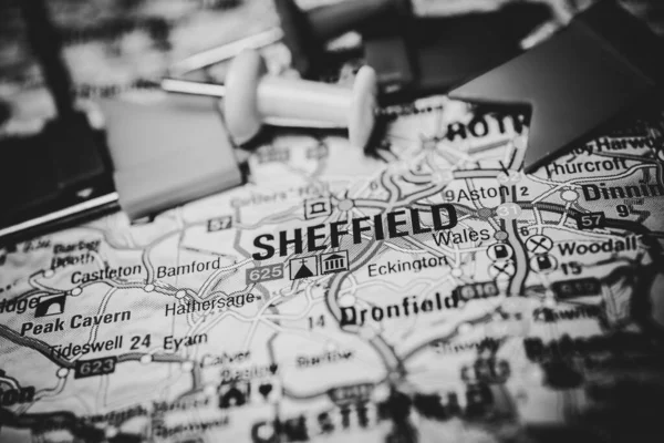 Sheffield Avrupa Haritasında — Stok fotoğraf