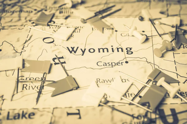 Wyoming Mapa Estados Unidos — Foto de Stock