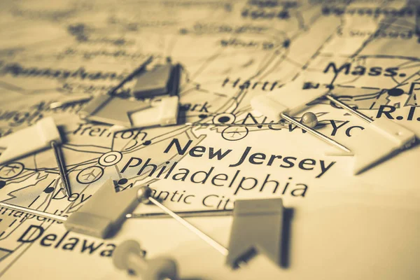 Nova Jersey Mapa Dos Eua — Fotografia de Stock
