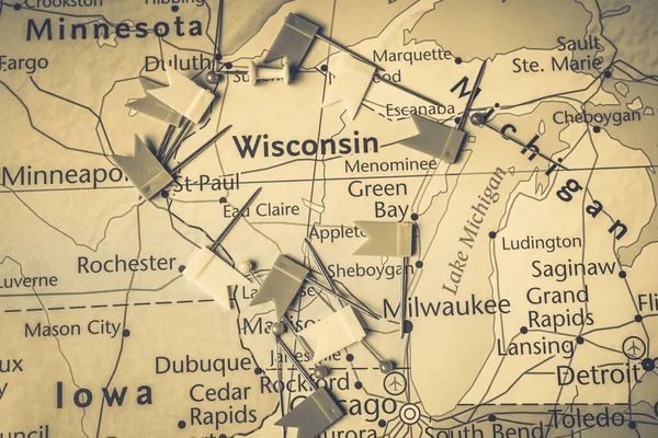 Wisconsin Usa Map — 스톡 사진