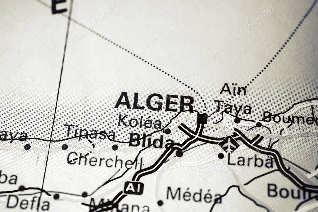 Alger on the map  background