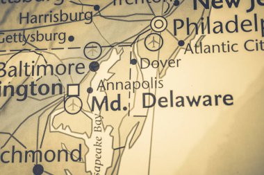 ABD haritasında Delaware