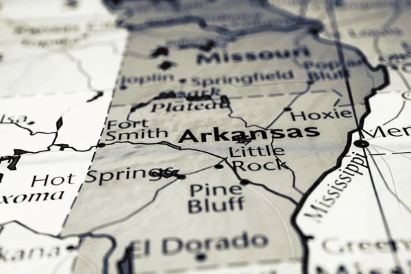 Arkansas Mapa Estados Unidos — Foto de Stock