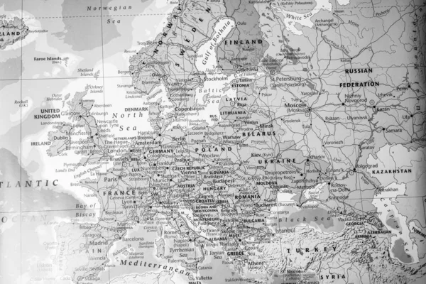 Υψηλός Λεπτομερής Πολιτικός Χάρτης Της Ευρώπης — Φωτογραφία Αρχείου