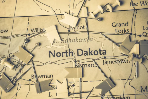 Dakota Norte Mapa Dos Eua — Fotografia de Stock