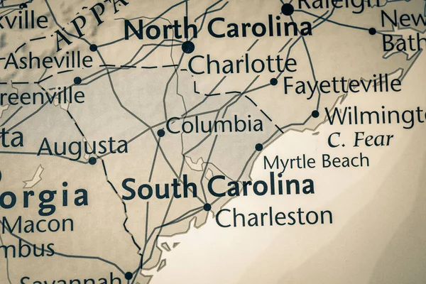 Jižní Karolína Mapě Usa — Stock fotografie