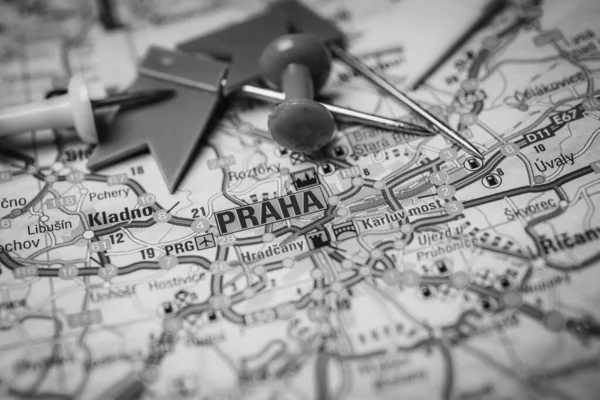 Praha Mapa Europa — Foto de Stock