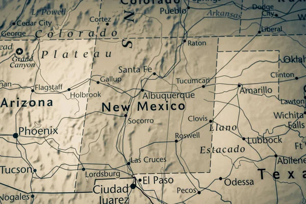 New Mexico on the map of USA