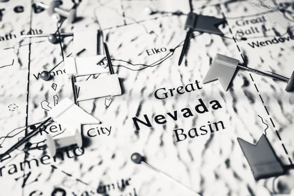 Nevada Sobre Mapa Dos Eua — Fotografia de Stock