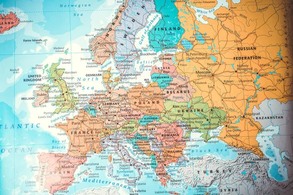 Alta Mappa Politica Dettagliata Dell Europa — Foto Stock