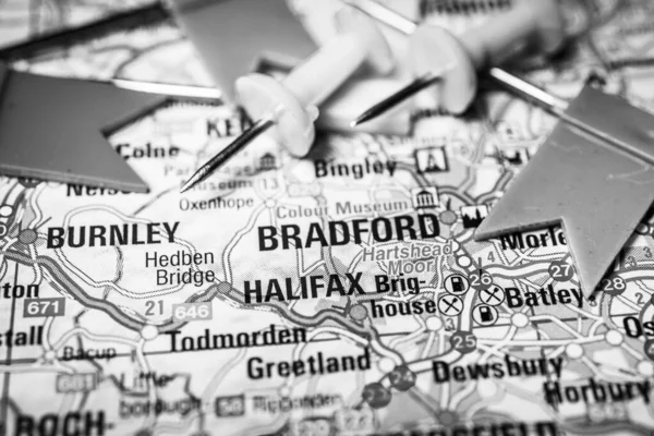 Bradford Map Europe — Stock Photo, Image