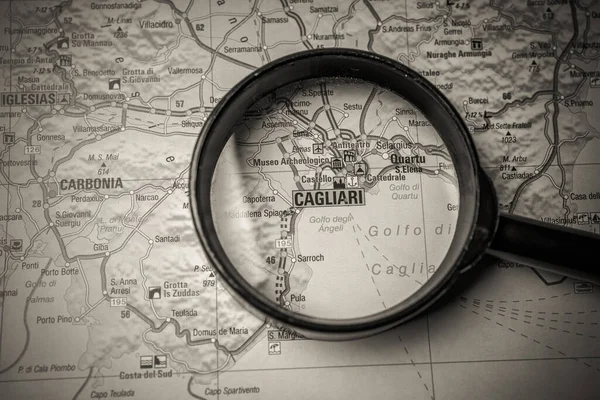 Cagliari Mapa Europa — Foto de Stock